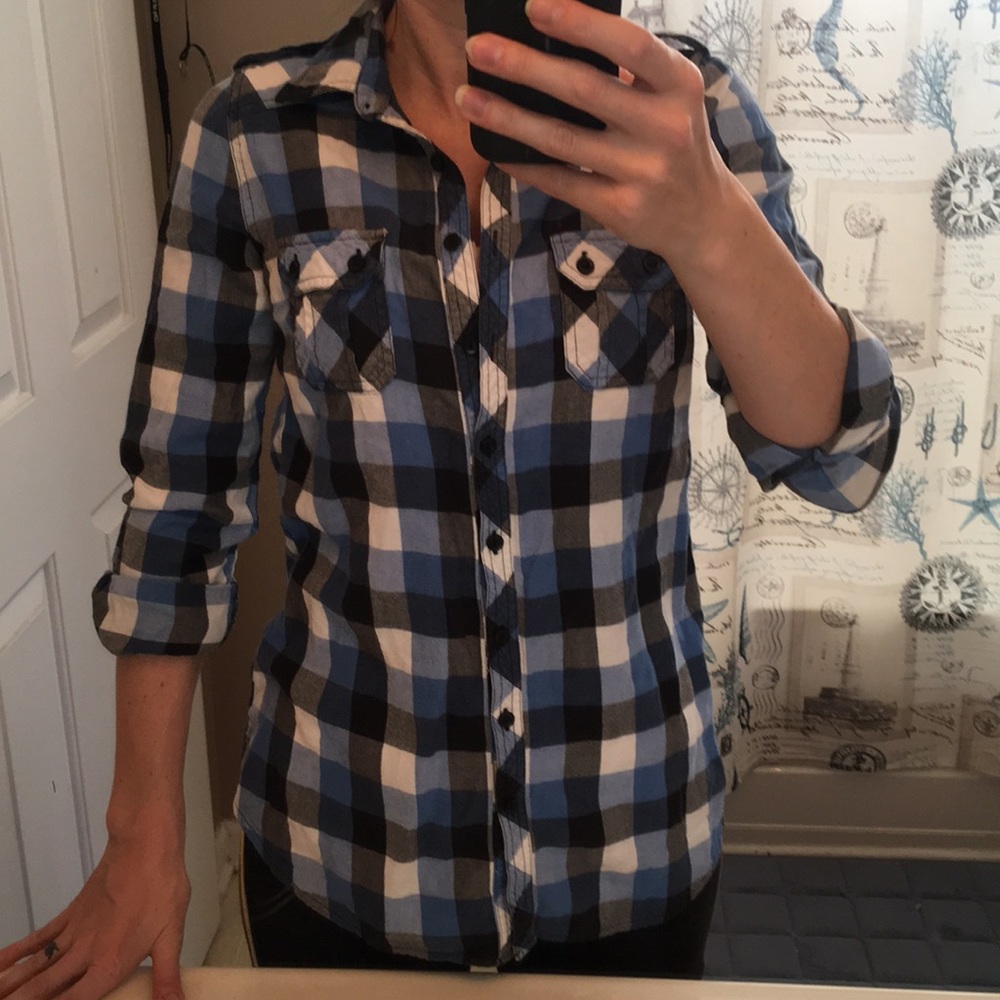 Twentyone blue and black flannel